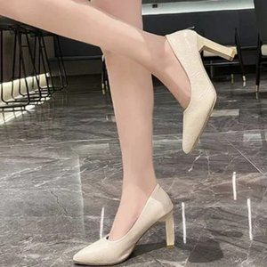 high heels new chunky heel fashion shoes
